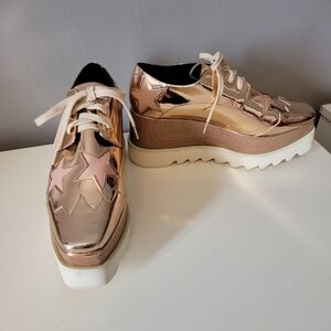Stella McCartney Elyse Rose Gold Platform Trainers, VGUC, Size 36